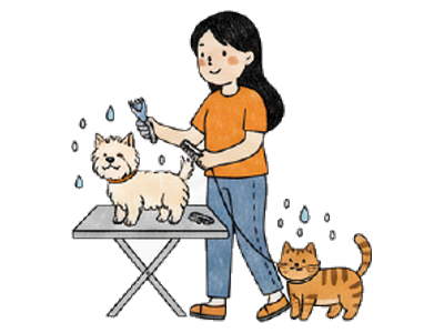 Pet grooming spa day